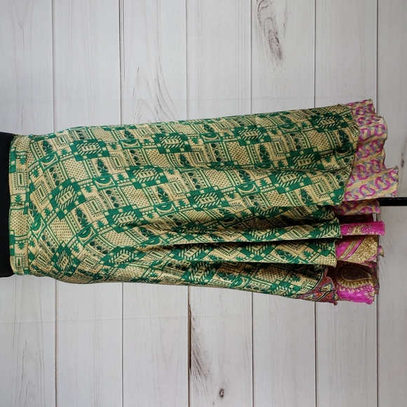 Darn Good Yarn Sari Silk Wrap Skirt Tea Goddess - Picture 2 of 16